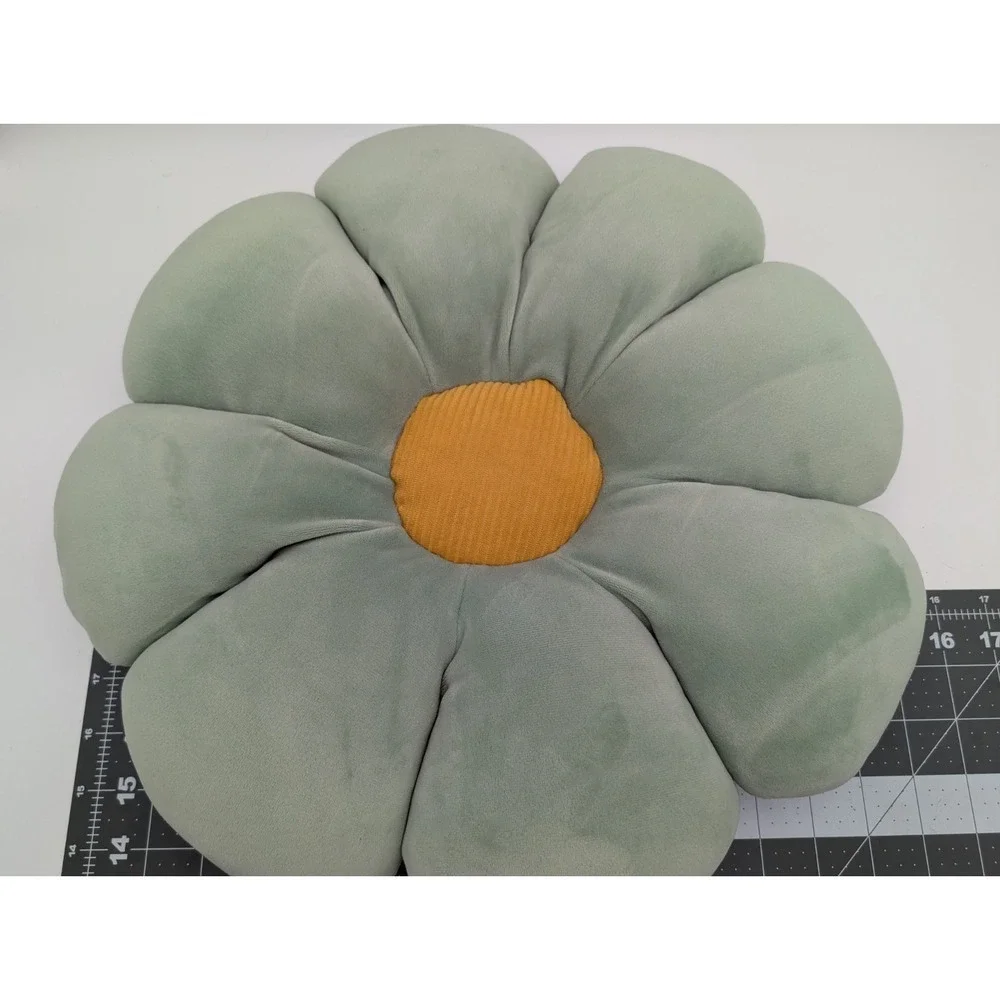 Flower Shape Green Pillow Plush 16 Inch‎ Stuffed